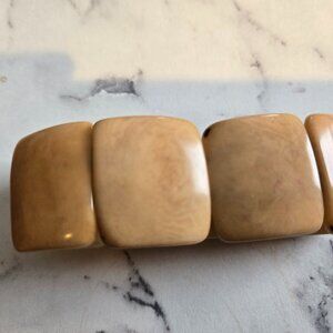 ECUAFINA Tagua Yellow Butterscotch Cream Stretch Bracelet